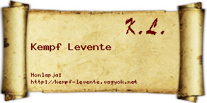 Kempf Levente névjegykártya